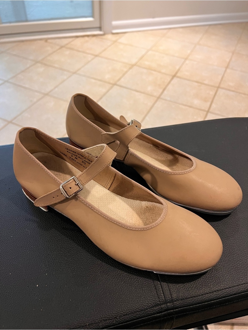 Capezio TeleToneTap Shoes - Handmade, Leather, Tan, size 9M